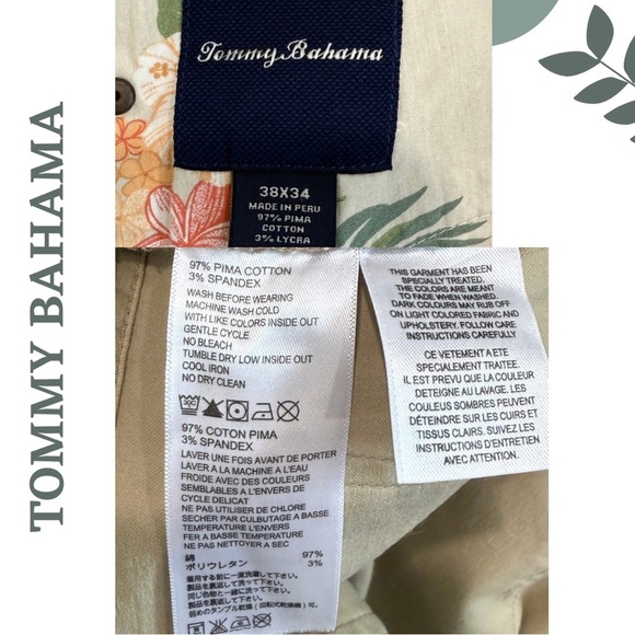 Tommy Bahama Men’s Pants – Size 38x34 – Pima Cotton Blend - Picture 7 of 7